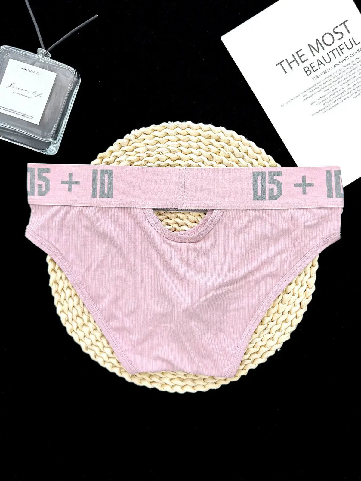 Flat lay of pink Cotton Pouch Cutout Low Rise Brief