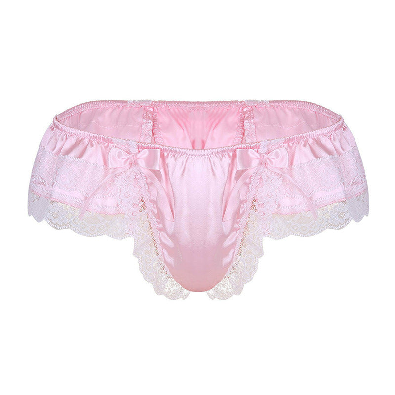 Frilly Satin Open Back Ruffle Panty