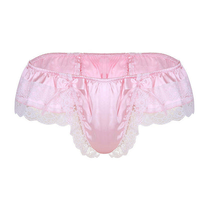 Frilly Satin Open Back Ruffle Panty