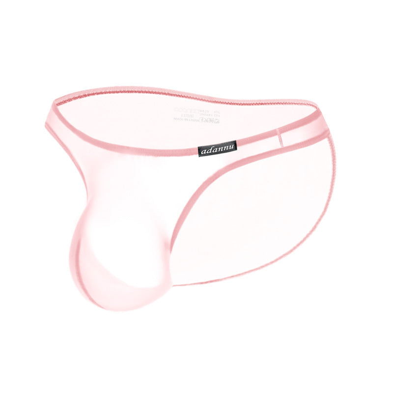 Pink Ultra Thin Sheer Low Rise Bikini Brief side view