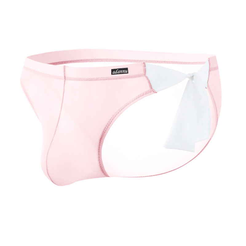 Sheer String Bikini Brief with Chiffon Bow