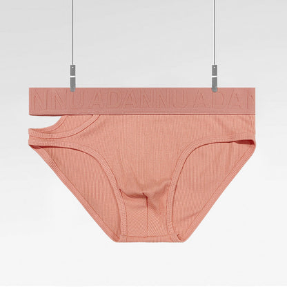 Flat Lay of pink Side Cut Out Cotton Low Rise Briefs