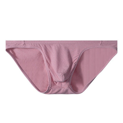 Pink High Cut Ribbed Cotton Tanga Brief flat lay