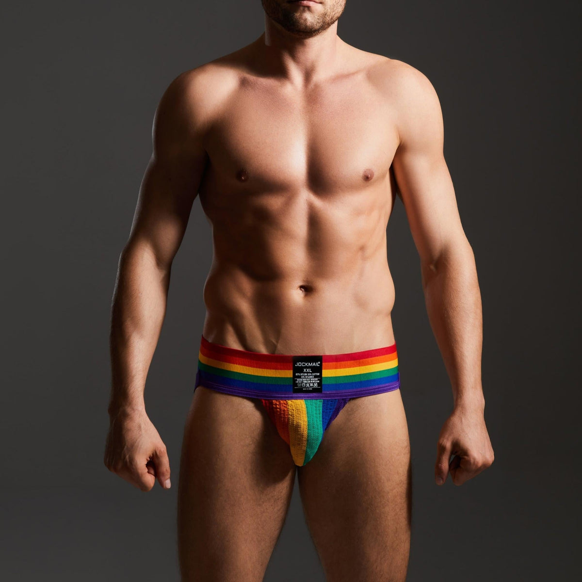 Alternate view of rainbow Rainbow Pride Wide Waistband Jockstrap