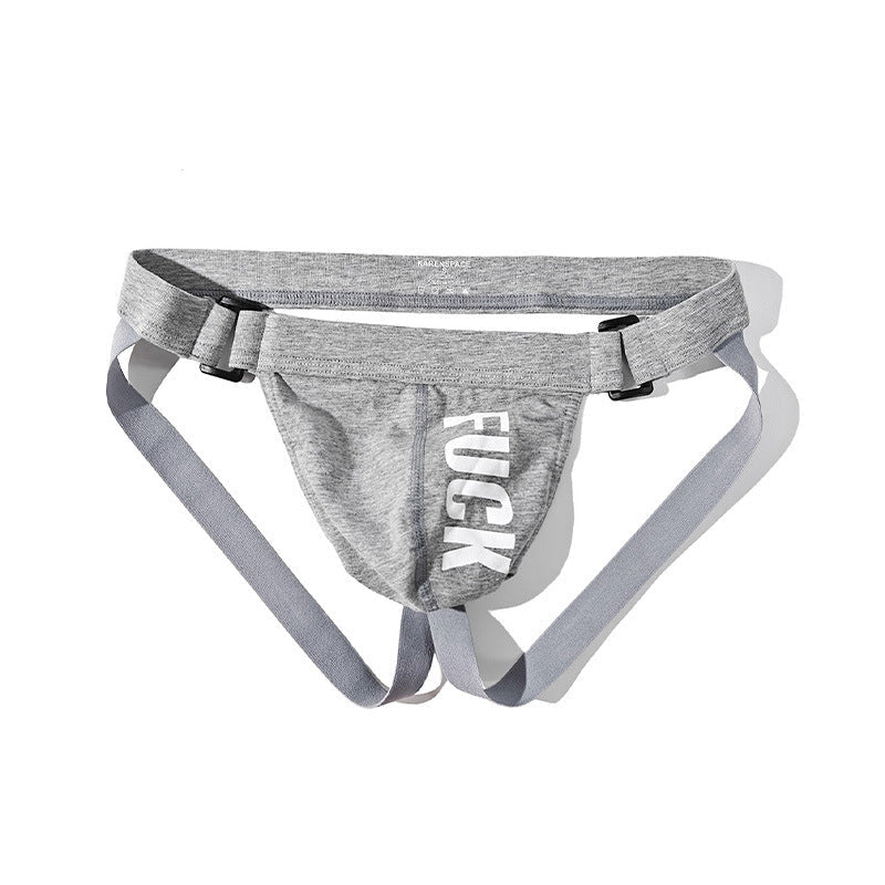 Adjustable Side Clip Cotton Jockstrap in red product detail