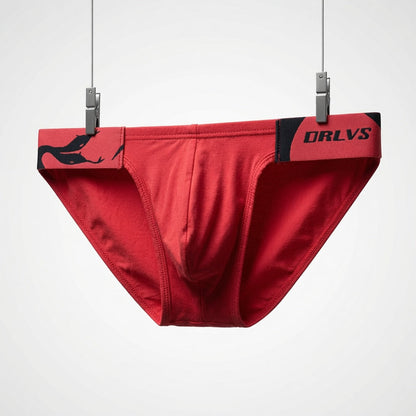 Alternate flat lay of red High Cut Modal Contour Pouch Briefs