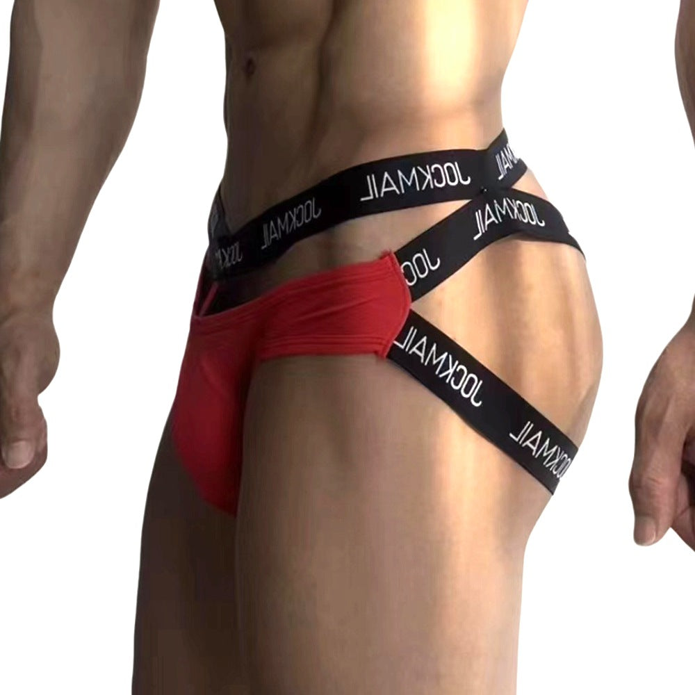 Red Double Waistband Enhancing Pouch Jockstrap product view