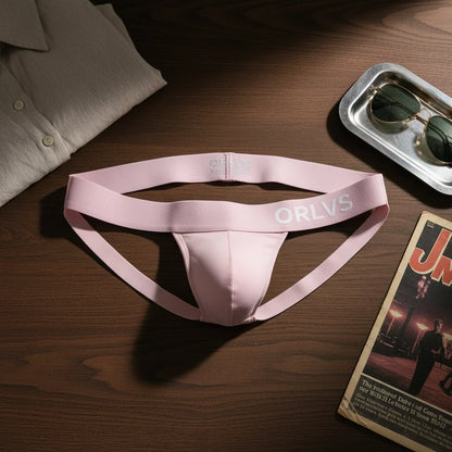 Alternate view of pink Soft Modal Retro Double Strap Jockstrap