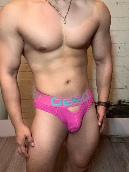 Cotton Pouch Cutout Low Rise Brief front fit on model