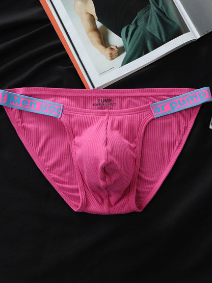 Alternate flat lay of rose Ribbed Cotton Deep Contour Pouch Briefs