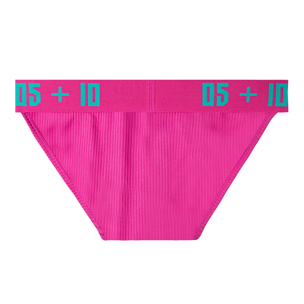 Alternate flat lay of rose Ribbed Cotton High Cut Logo Briefs