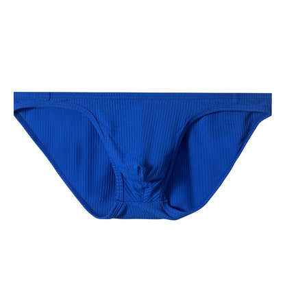 Royal Blue High Cut Ribbed Cotton Tanga Brief flat lay