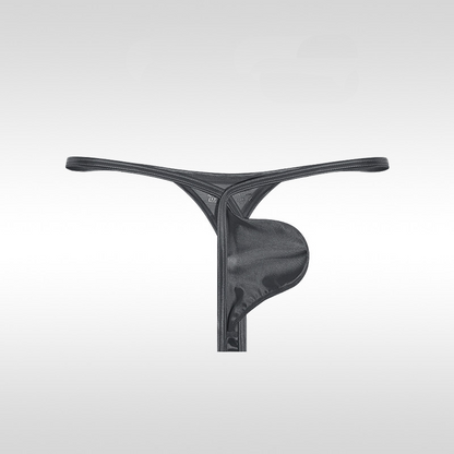 Dark Grey Seamless U Pouch Low Rise T Back Thong flat lay