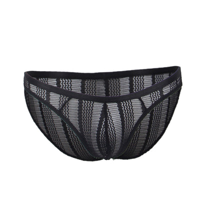 Black Sheer Black Mesh Low Rise Bikini Brief flat lay