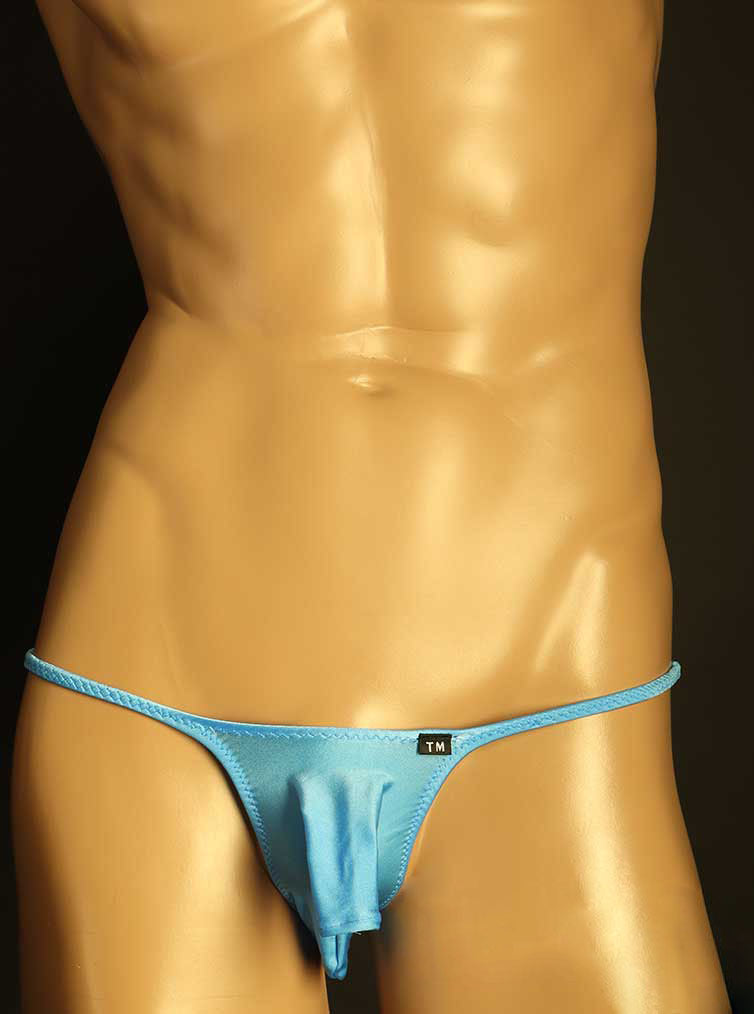 Blue Semi Sheer Elephant Trunk G String alternate front view
