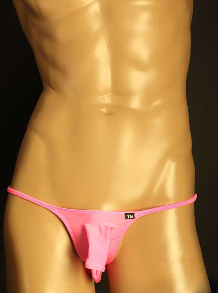 Pink Semi Sheer Elephant Trunk G String alternate front view