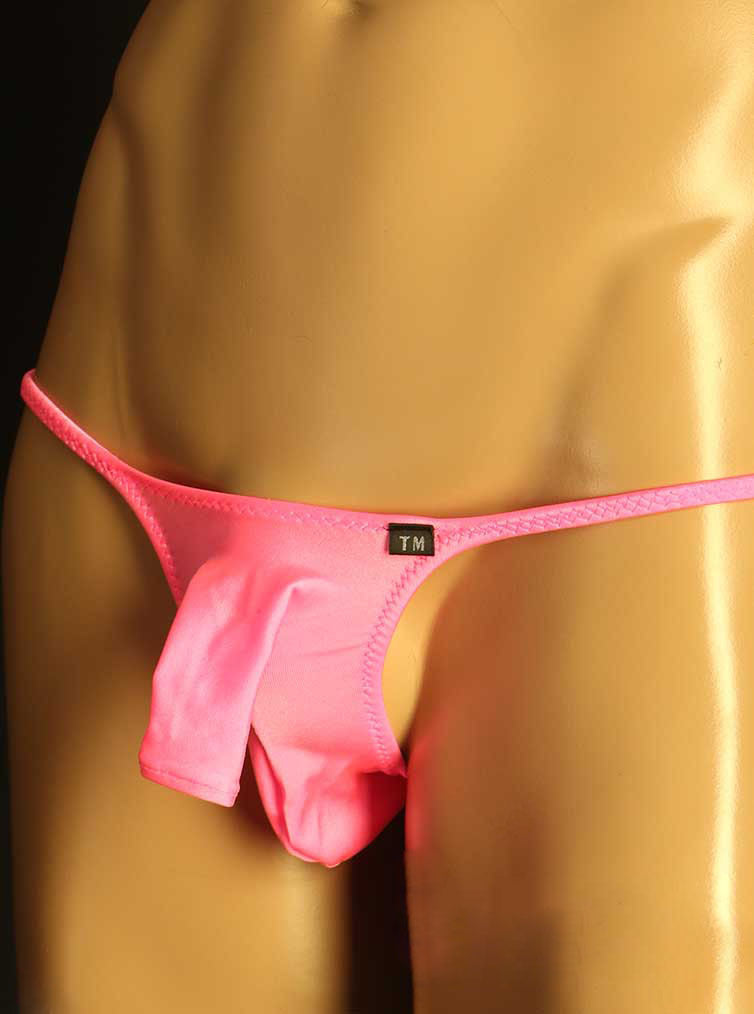 Pink Semi Sheer Elephant Trunk G String front view