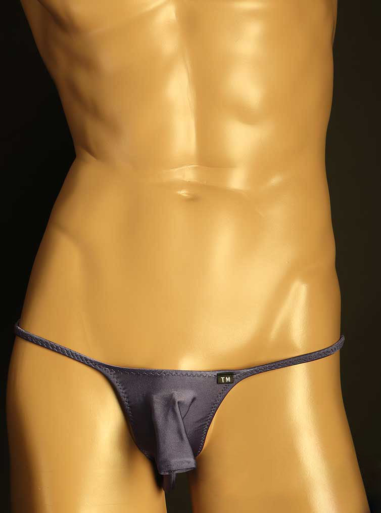 Purple Semi Sheer Elephant Trunk G String alternate front view