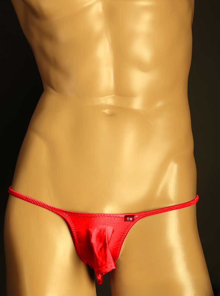 Red Semi Sheer Elephant Trunk G String alternate front view
