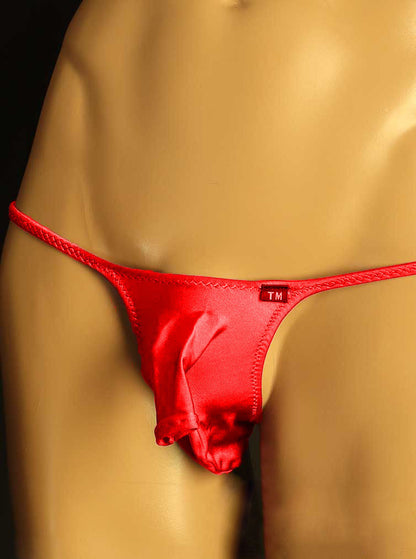 Red Semi Sheer Elephant Trunk G String front view