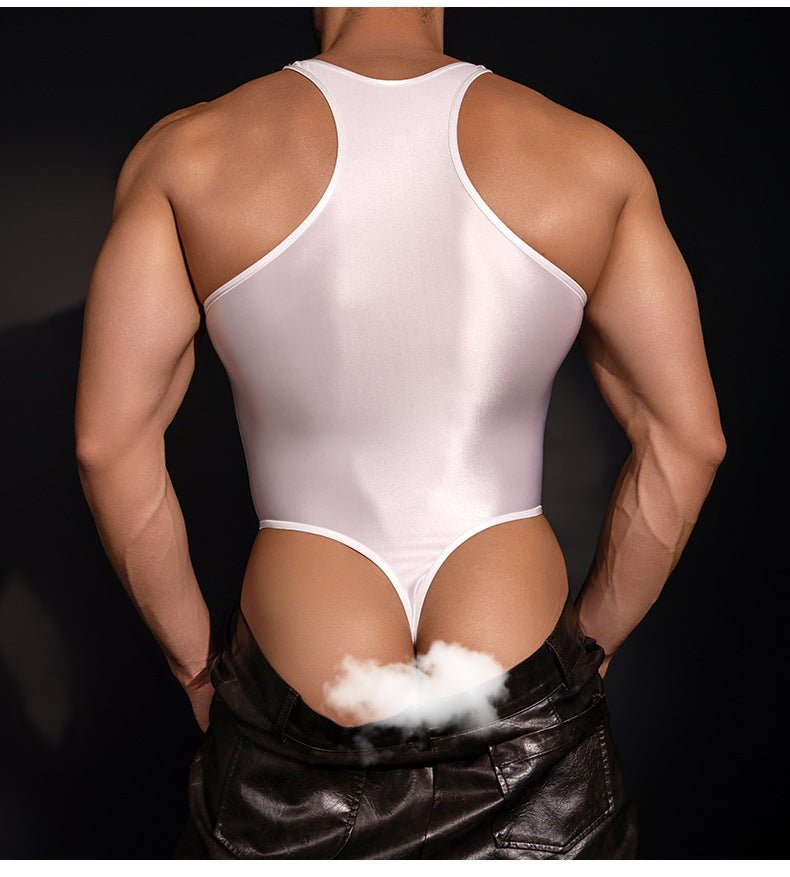 Cross Hollow Thin Shiny Bodysuit alternate view 8