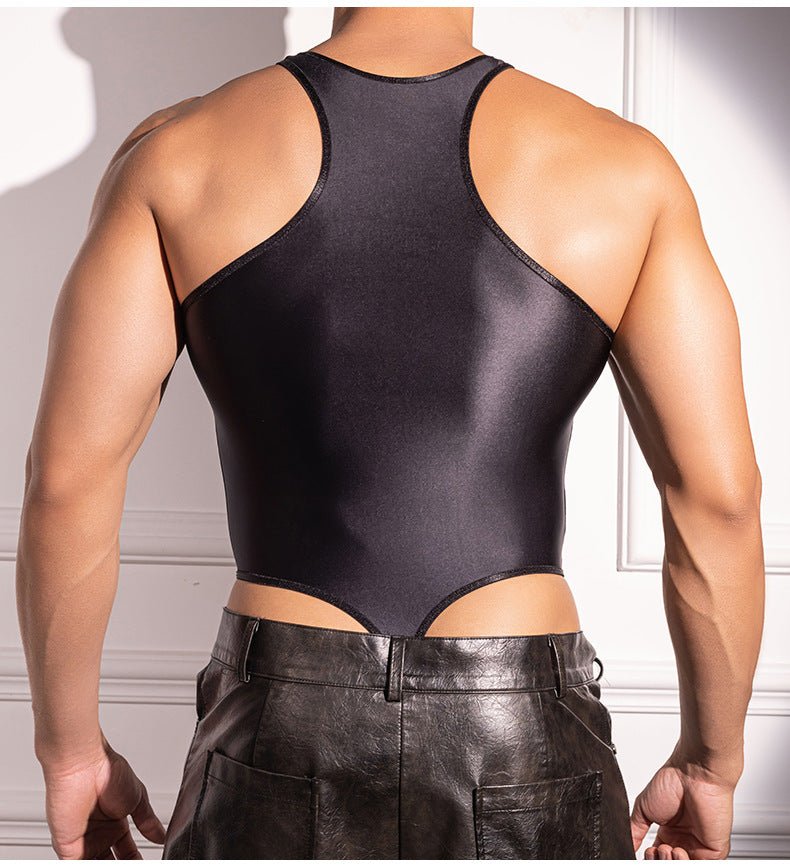 Cross Hollow Thin Shiny Bodysuit alternate view 15