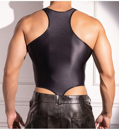 Cross Hollow Thin Shiny Bodysuit alternate view 15