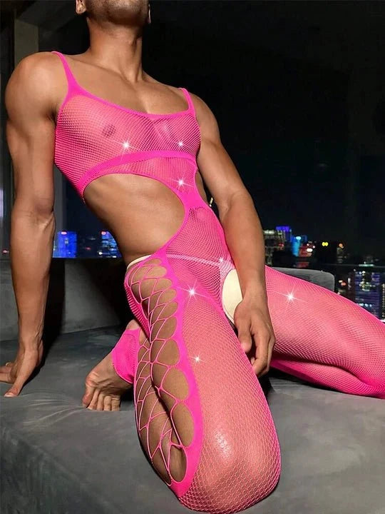 Hollow Fishnet Suspender Bodysuit alternate view 7