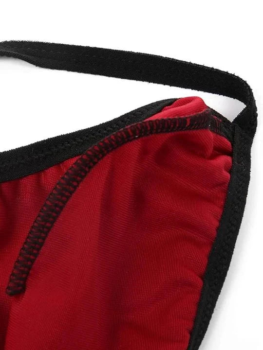 Red Lace Christmas Bikini Set product detail view 8