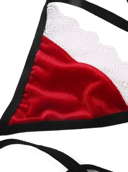Red Lace Christmas Bikini Set product detail view 9