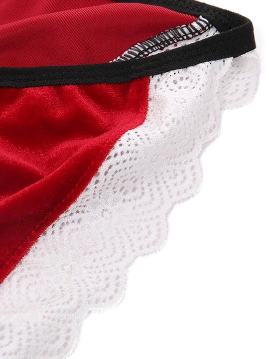 Red Lace Christmas Bikini Set product detail view 6