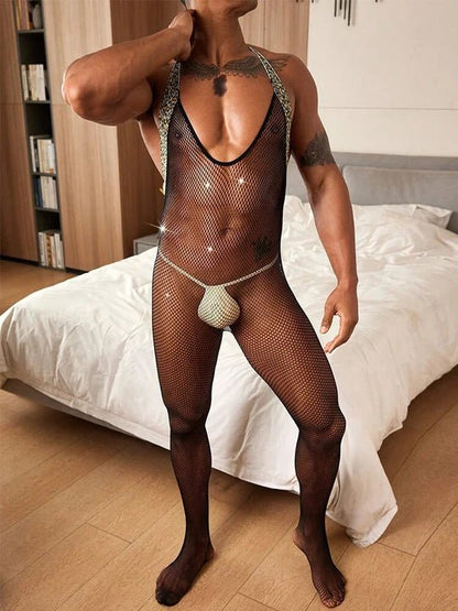 Leopard Leopard Hip Baring Fishnet Bodysuit product view