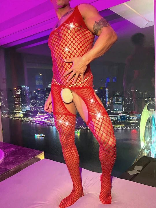 Open Crotch Fishnet Suspender Bodysuit alternate view 5