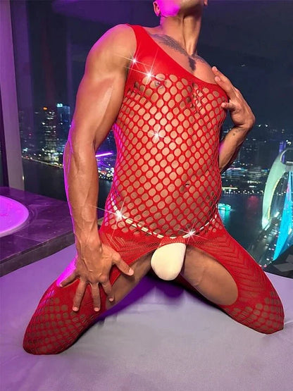 Open Crotch Fishnet Suspender Bodysuit alternate view 4