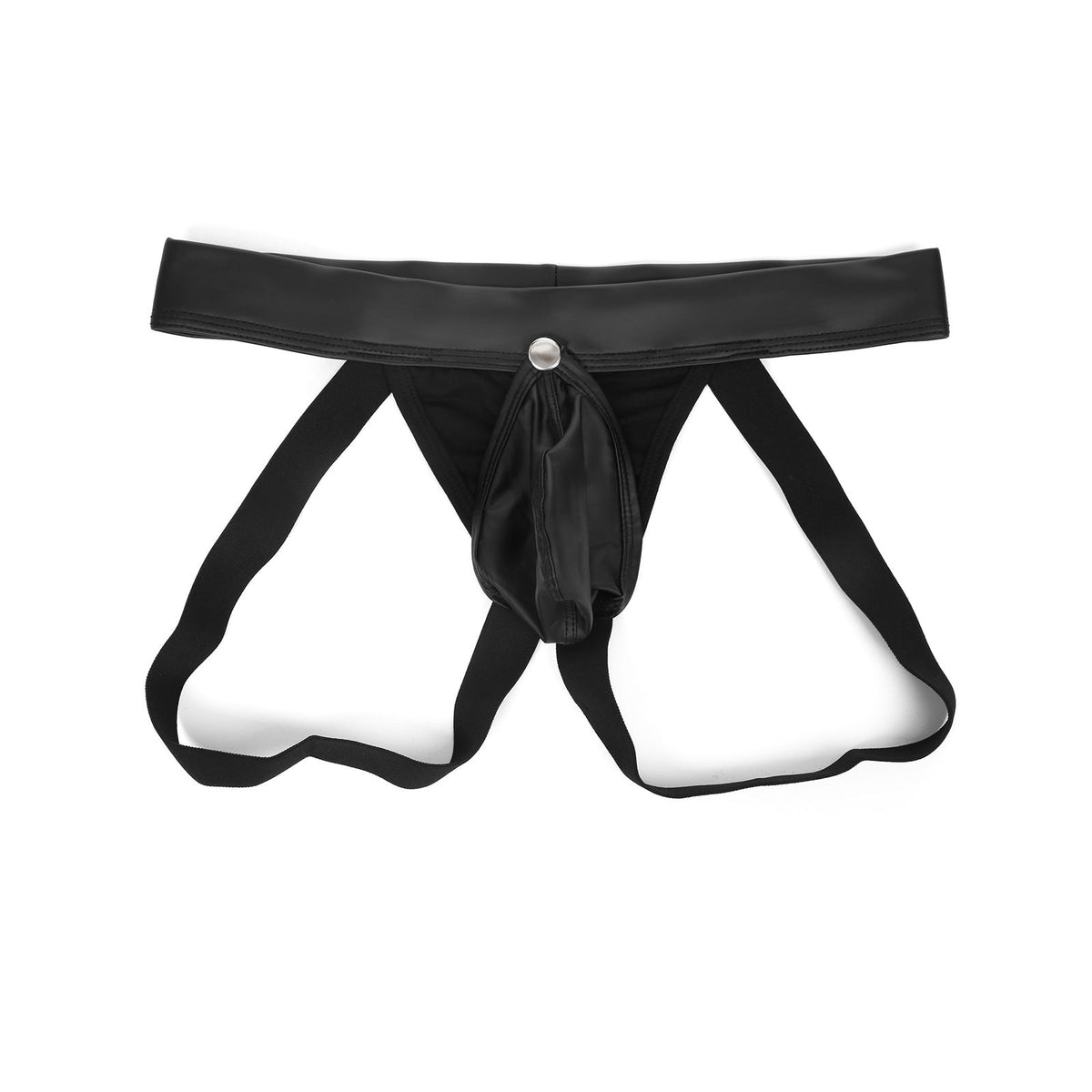 Detachable Pouch Faux Leather Jockstrap product detail