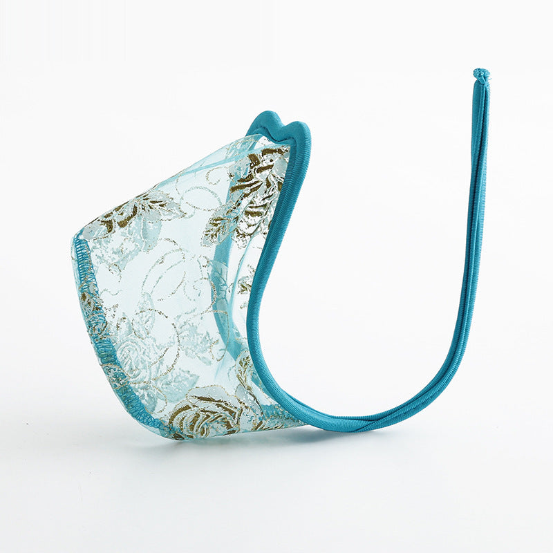 Blue Rose Embroidered Sheer Lace C String alternate view 2