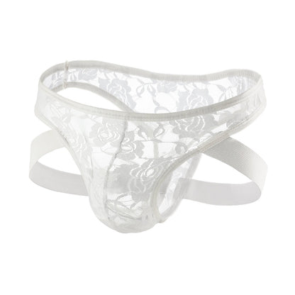 Floral Sheer Lace Low Rise Jockstrap