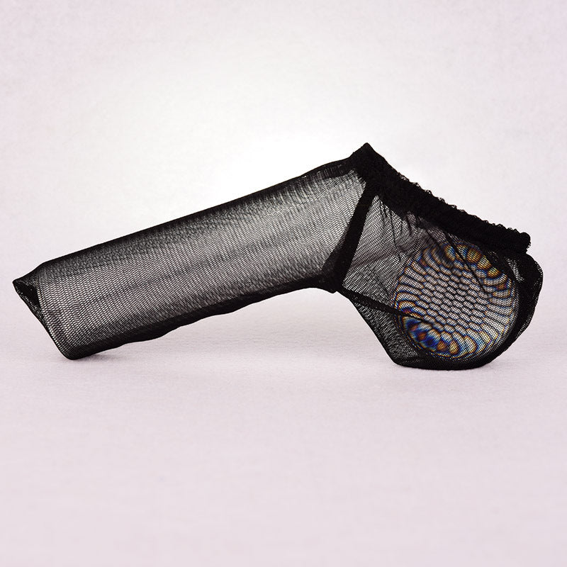 Black Sheer Mesh Elephant Trunk Cock Sock alternate view 3
