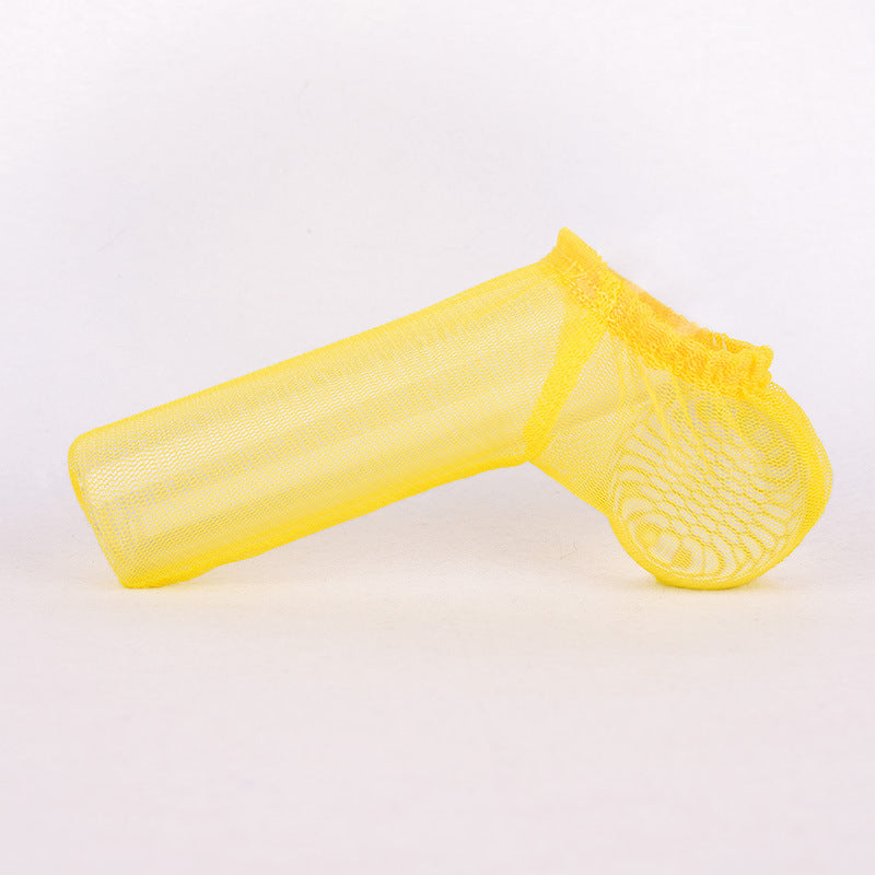 Yellow Sheer Mesh Elephant Trunk Cock Sock alternate view 2
