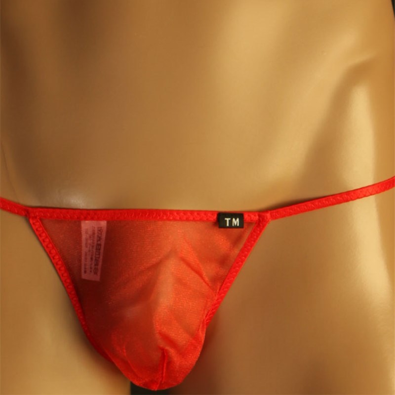 Front view of red Sheer Mesh Airflow T String Thong