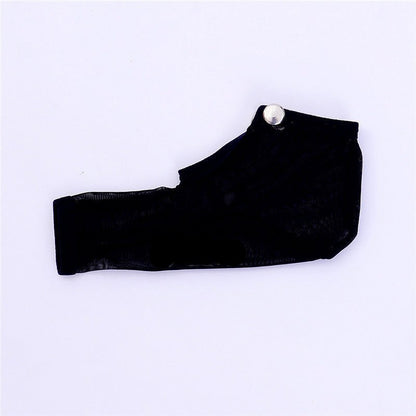 Black Sheer Mesh Snap Button Cock Sock detail view