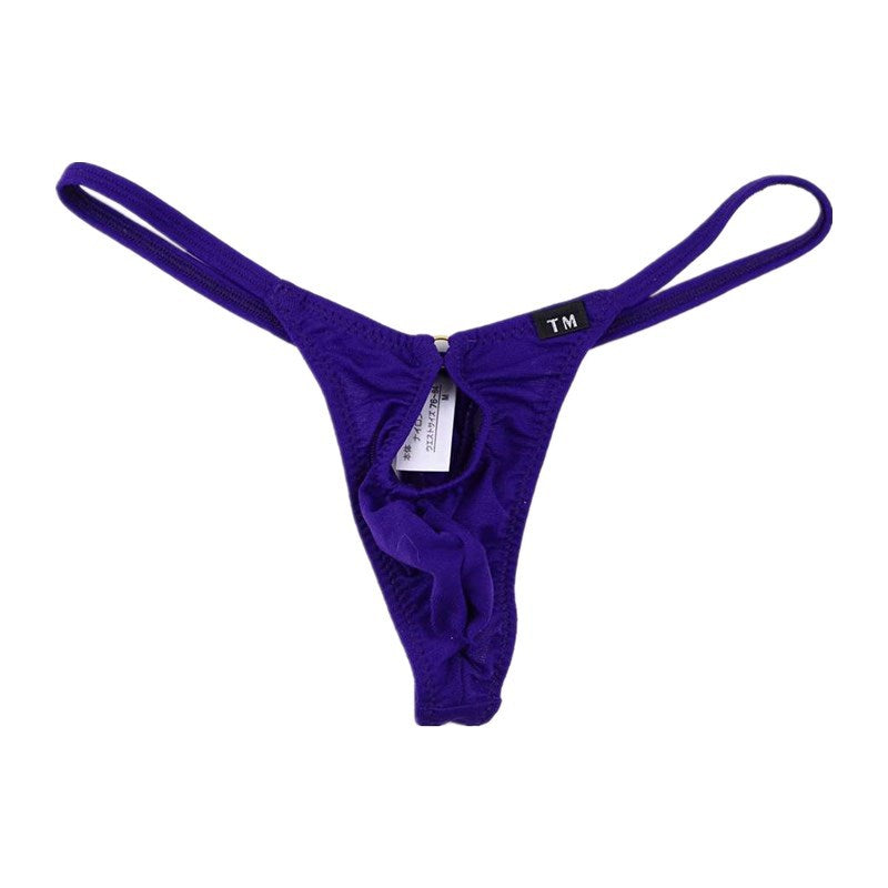 Purple Keyhole Ring Single String Low Rise Thong flat lay