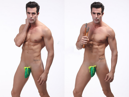 Green Skull Drawstring Quick Dry Cock Sock model view