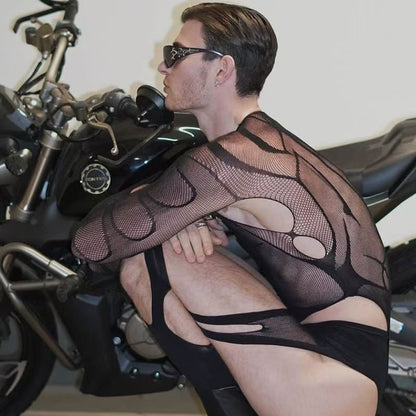 Spider Style Fishnet Crotchless Stocking alternate view 4