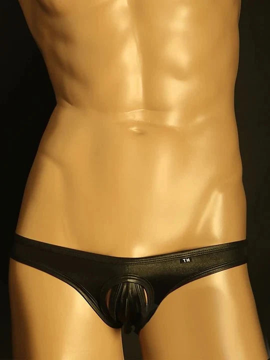Ruched Hollow Out Pouch Low Rise Thong