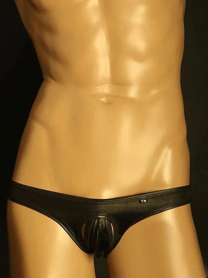 Ruched Hollow Out Pouch Low Rise Thong