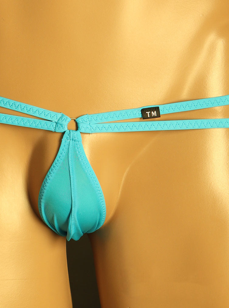 Steel Ring Double Waistband U Pouch Thong alternate front view