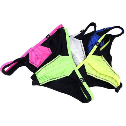 Two Tone Mesh U Pouch T Back Thong product view