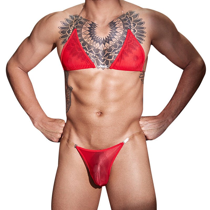 Sheer Strap Nylon Lingerie Set product detail view 4