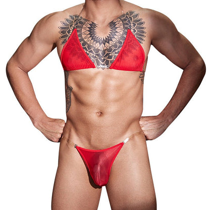 Sheer Strap Nylon Lingerie Set product detail view 4